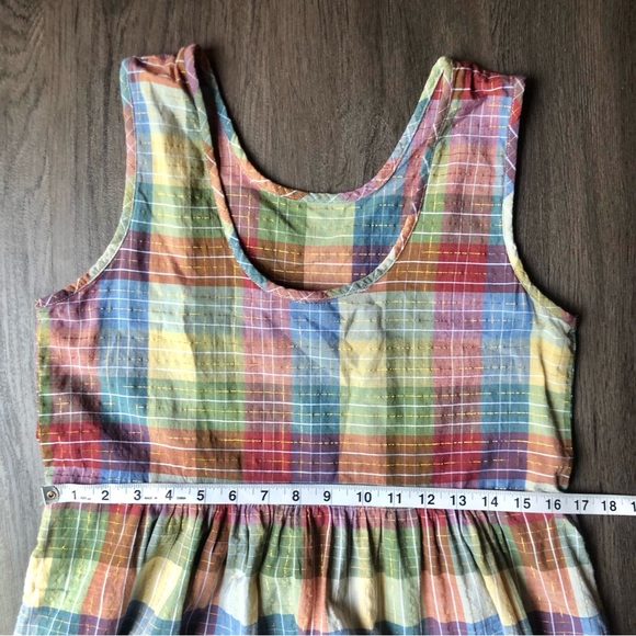 Ace & Jig Teasdale Dress Size Small Madras Plaid Gold Midi Twee Cottage - Picture 6 of 10